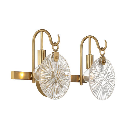 2 Light Bathroom Vanity Light, Warm Brass