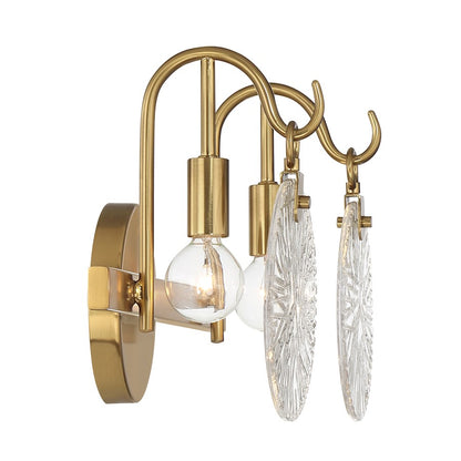 2 Light Bathroom Vanity Light, Warm Brass
