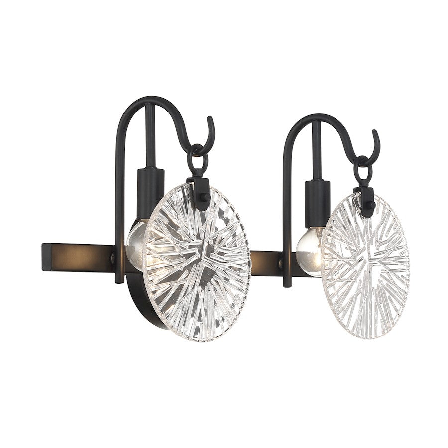 2 Light Bathroom Vanity Light, Matte Black