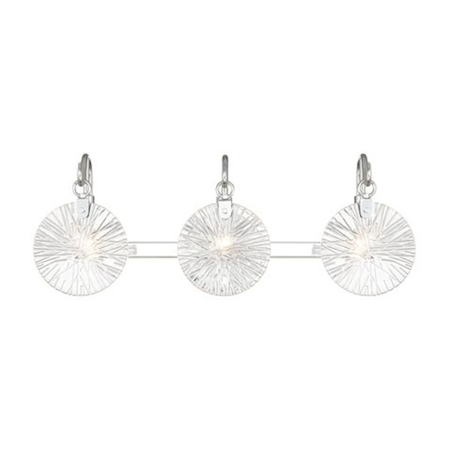 3 Light Bathroom Vanity Light, Polished Chrome