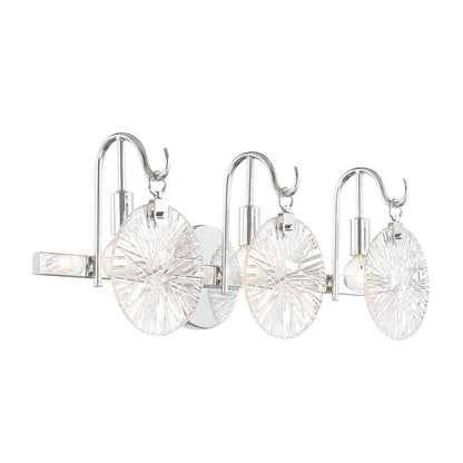 3 Light Bathroom Vanity Light, Polished Chrome