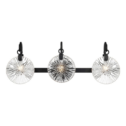 3 Light Bathroom Vanity Light, Matte Black
