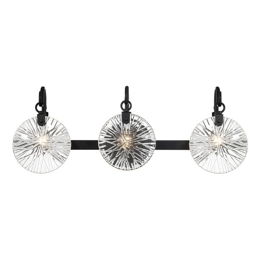 3 Light Bathroom Vanity Light, Matte Black