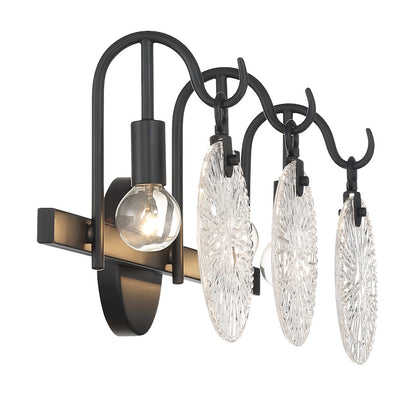 3 Light Bathroom Vanity Light, Matte Black
