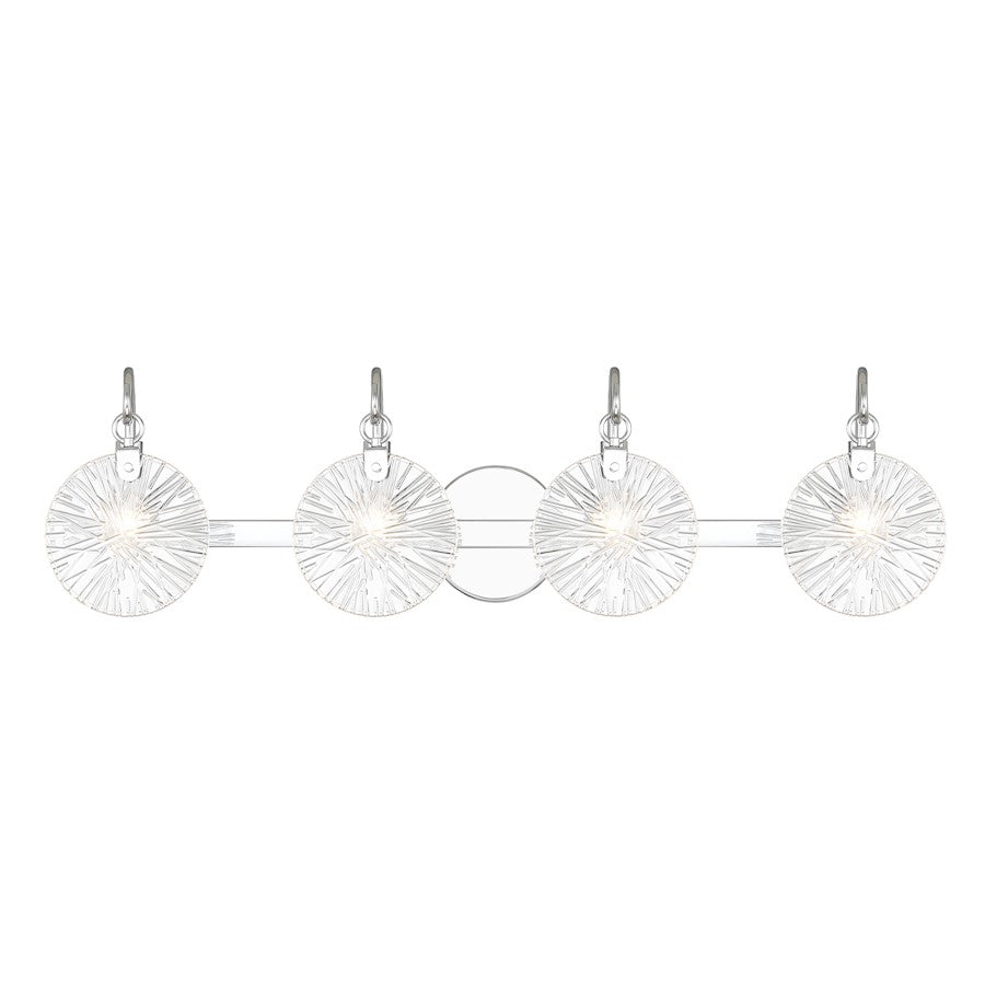 4 Light Bathroom Vanity Light, Polished Chrome
