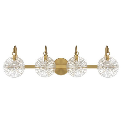 4 Light Bathroom Vanity Light, Warm Brass