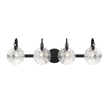 4 Light Bathroom Vanity Light, Matte Black