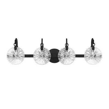4 Light Bathroom Vanity Light, Matte Black