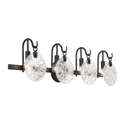 4 Light Bathroom Vanity Light, Matte Black