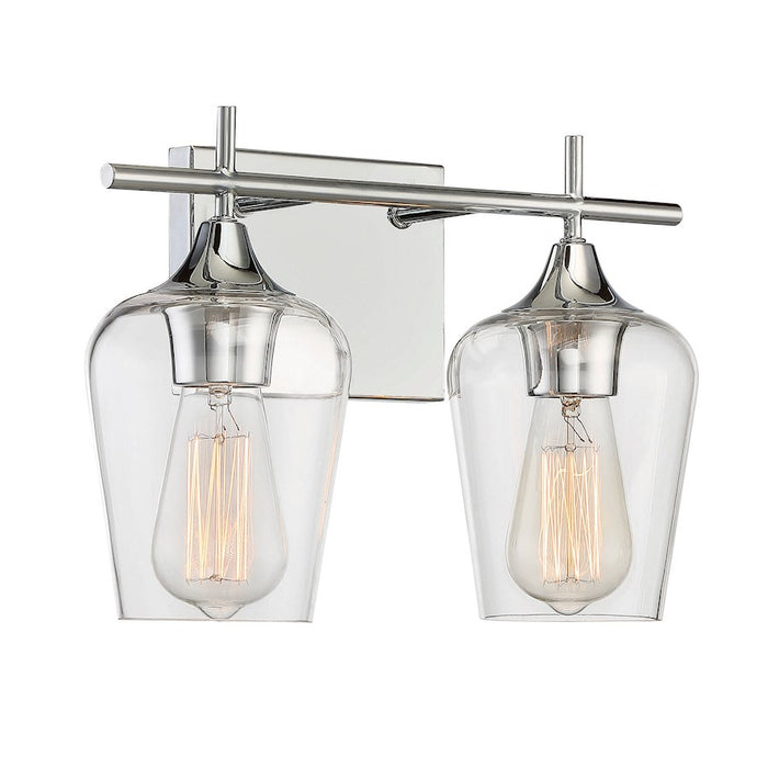 Savoy House Octave 2-Light Bathroom Vanity Light, Polished Chrome