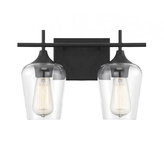 Savoy House Octave 2-Light Bathroom Vanity Light, Black - 8-4030-2-BK