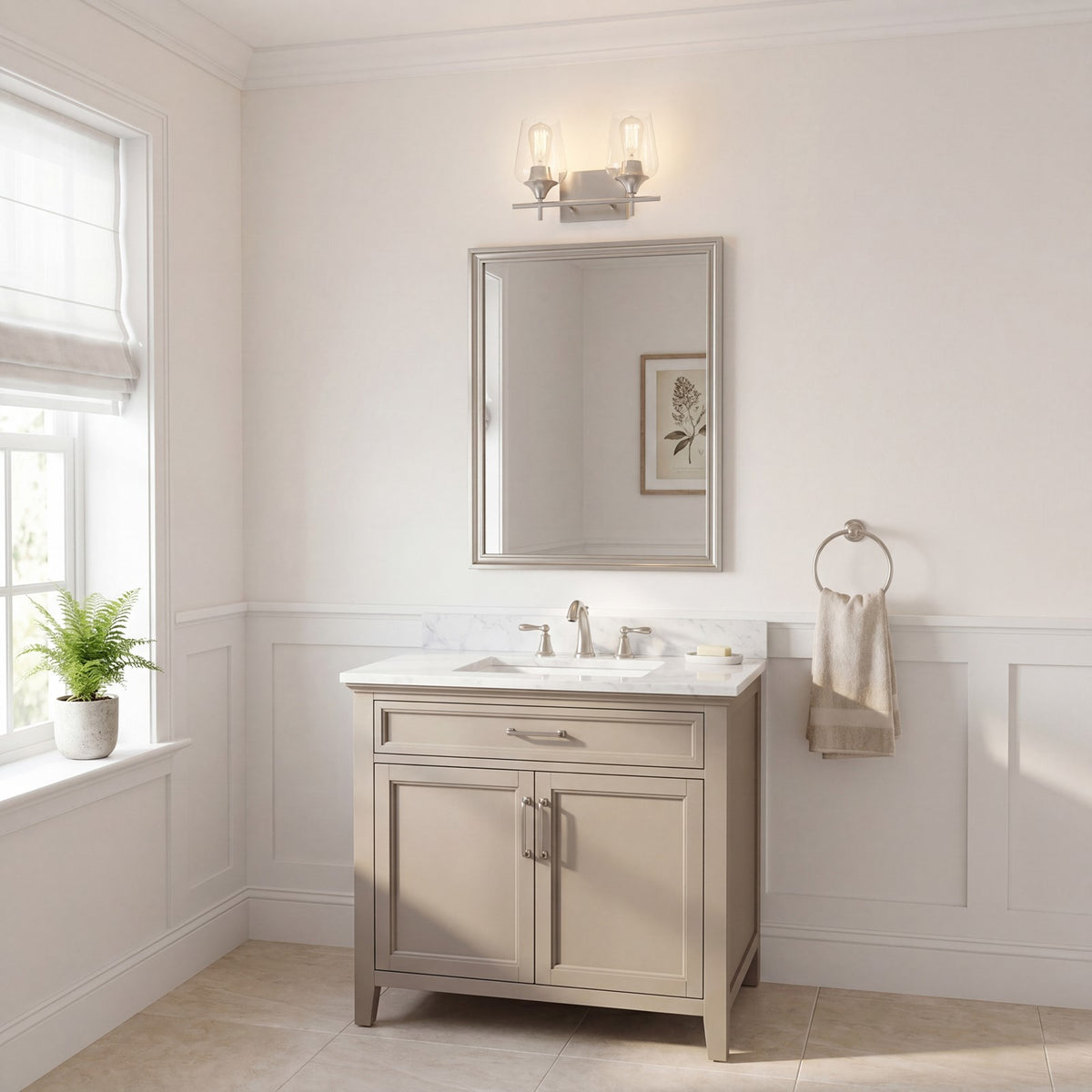 Bathroom Vanity Light, Satin Nickel