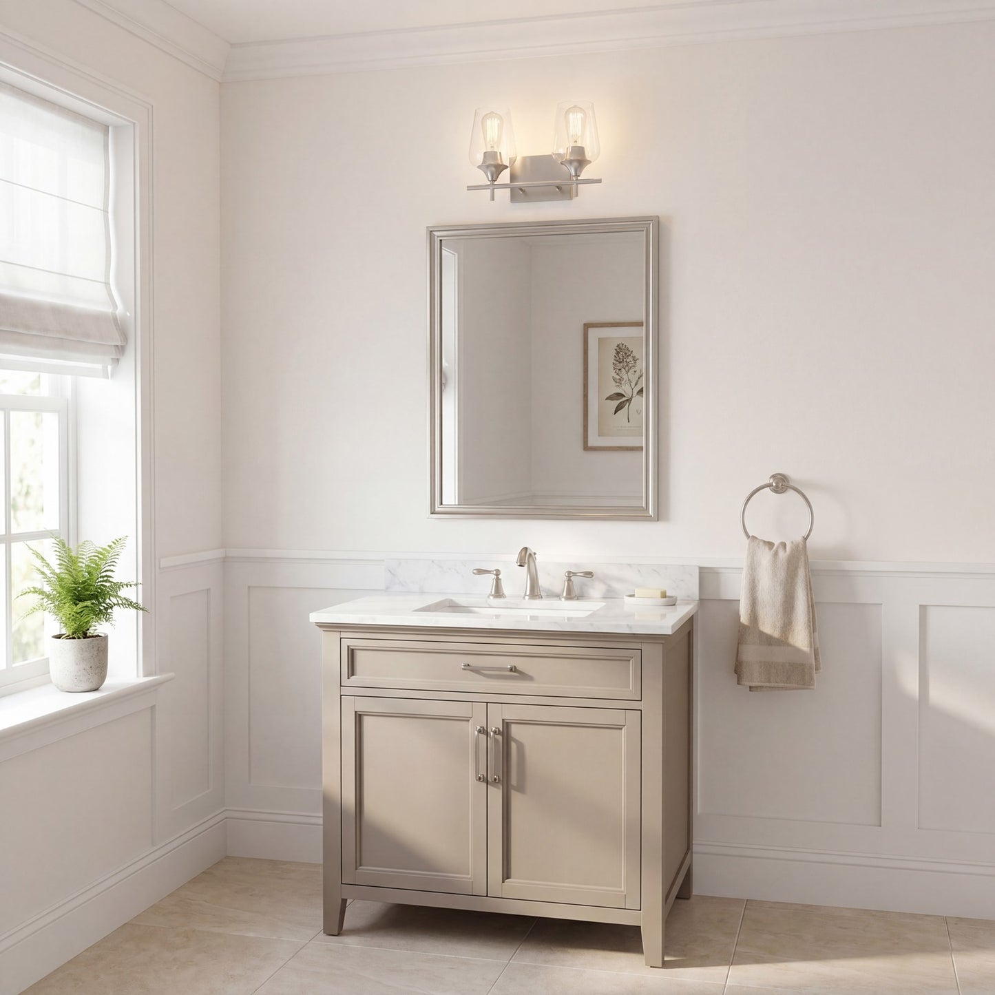 Bathroom Vanity Light, Satin Nickel