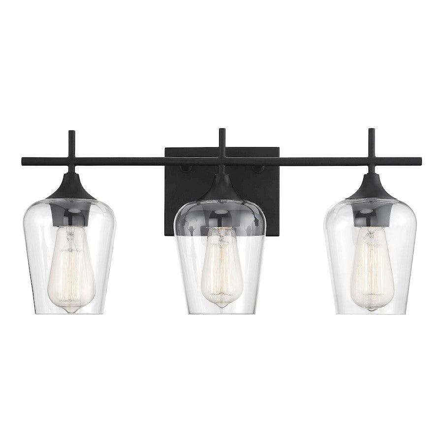 Savoy House Octave 3-Light Bathroom Vanity Light, Black - 8-4030-3-BK