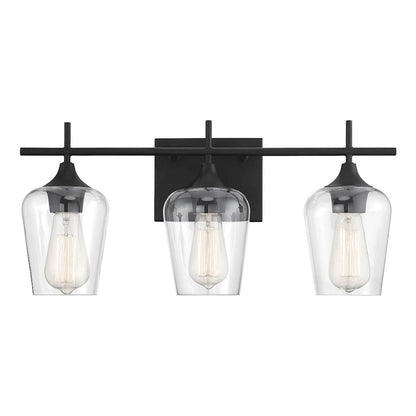3 Light Bathroom Vanity Light, Black