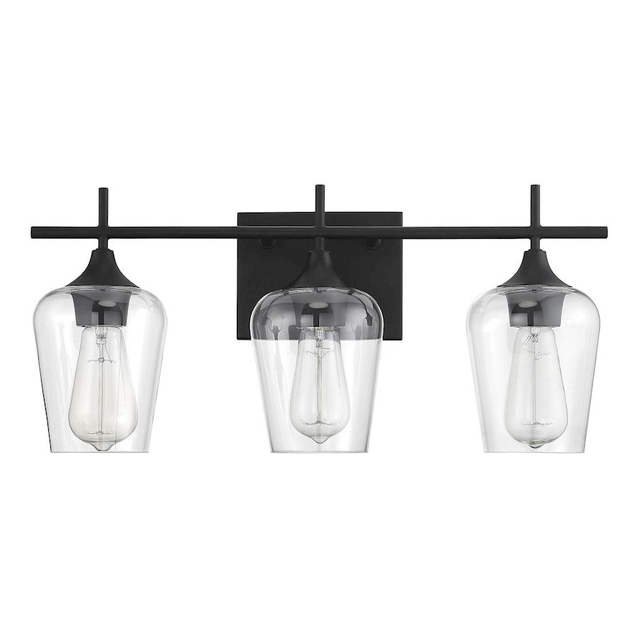 3 Light Bathroom Vanity Light, Black