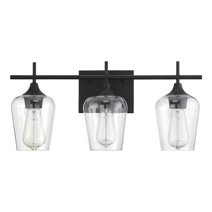 3 Light Bathroom Vanity Light, Black