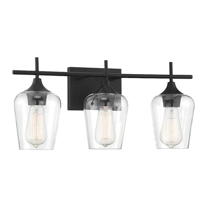 3 Light Bathroom Vanity Light, Black