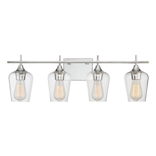 4 Light Bathroom Vanity Light, Polished Chrome