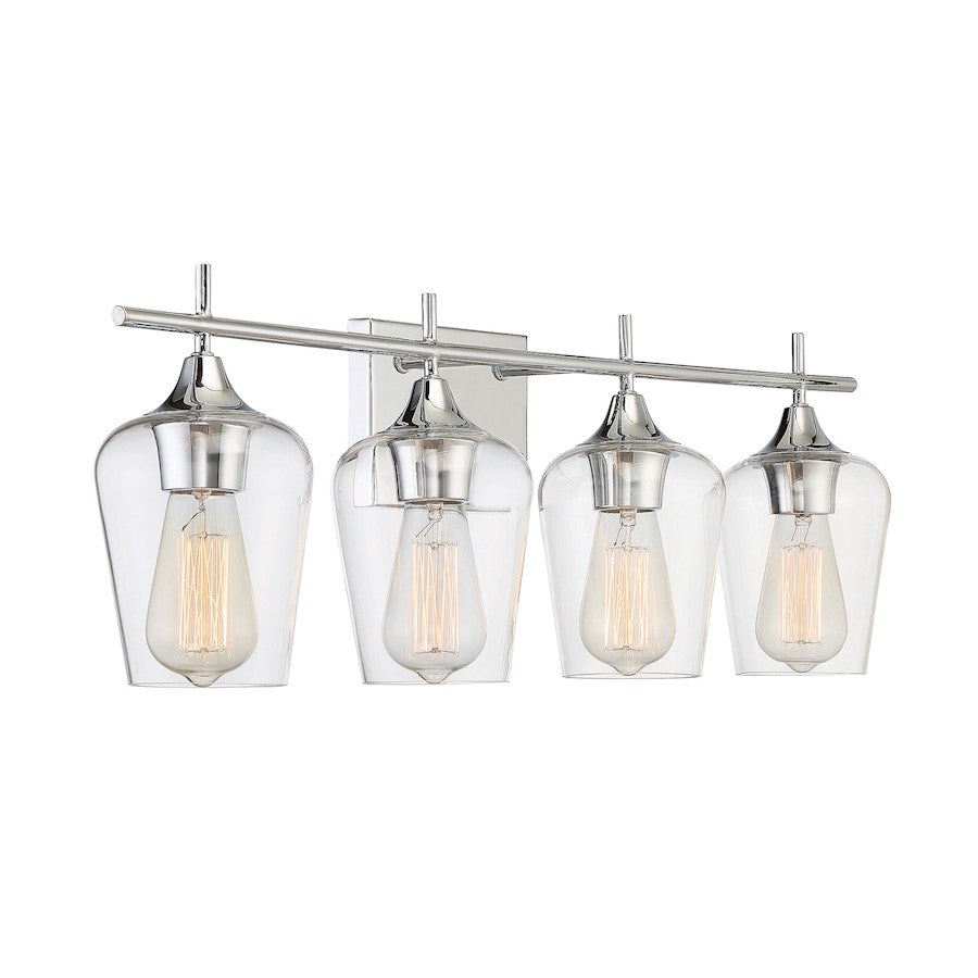 4 Light Bathroom Vanity Light, Polished Chrome