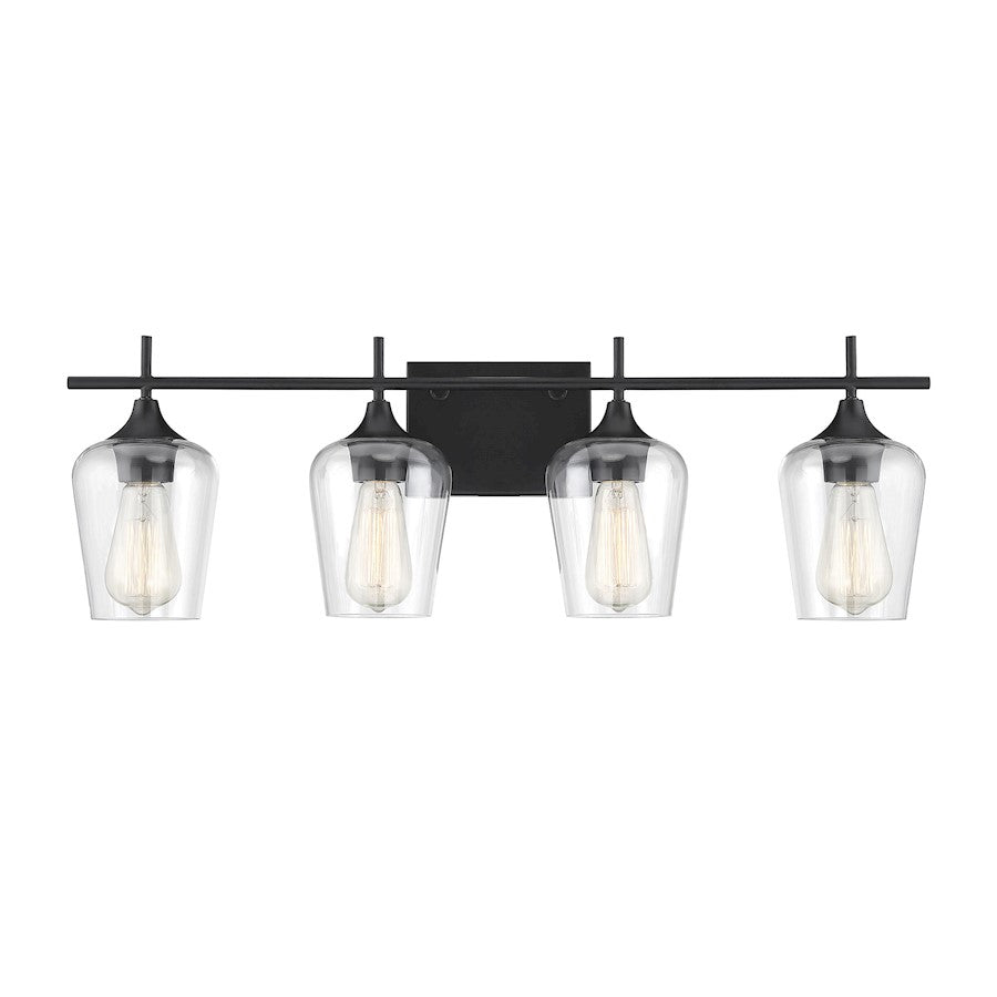 4 Light Bathroom Vanity Light, Black