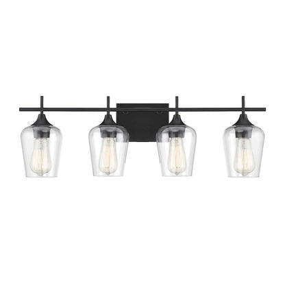 4 Light Bathroom Vanity Light, Black