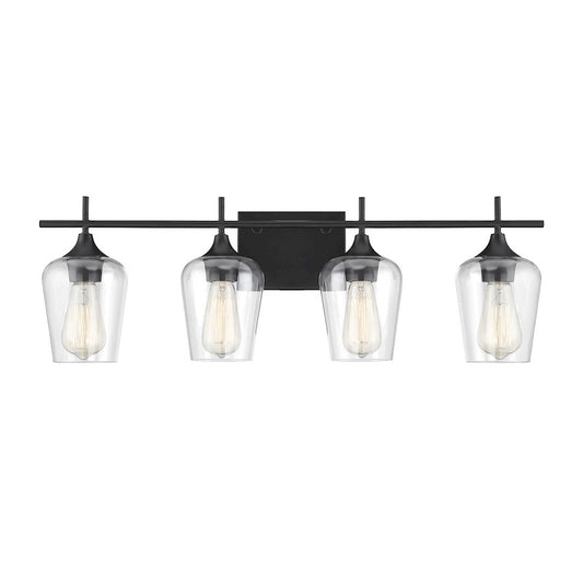 4 Light Bathroom Vanity Light, Black