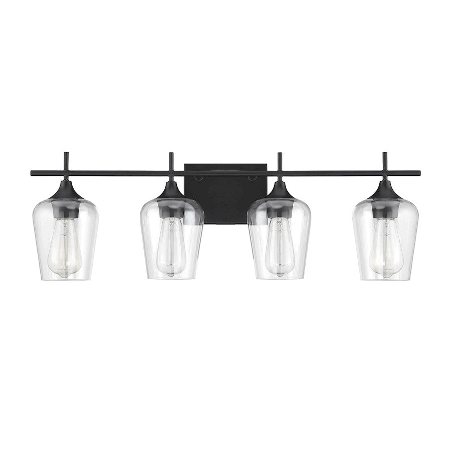 4 Light Bathroom Vanity Light, Black