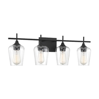 4 Light Bathroom Vanity Light, Black