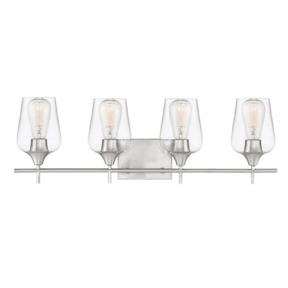 Savoy House Octave 4-Light Bathroom Vanity Light, Satin Nickel - 8-4030-4-SN