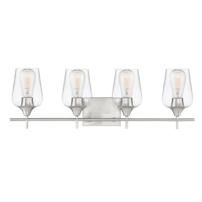 Savoy House Octave 4-Light Bathroom Vanity Light, Satin Nickel - 8-4030-4-SN