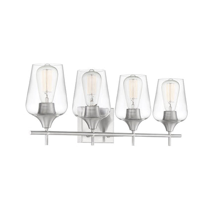 4 Light Bathroom Vanity Light, Satin Nickel