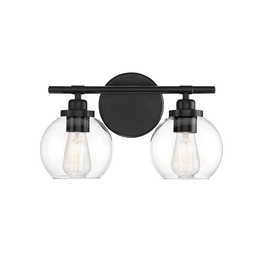 Savoy House Carson 2-Light Bathroom Vanity Light, Matte Black - 8-4050-2-BK