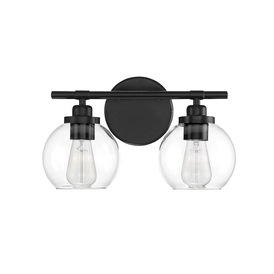 2 Light Bathroom Vanity Light, Matte Black