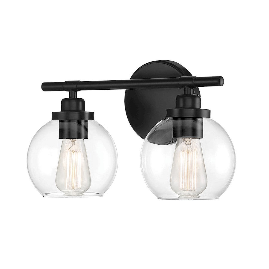 2 Light Bathroom Vanity Light, Matte Black