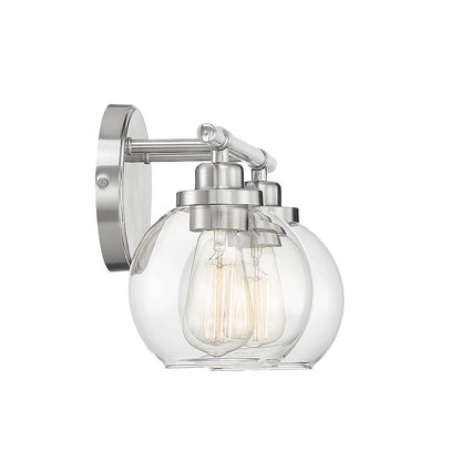 2 Light Bathroom Vanity Light, Satin Nickel