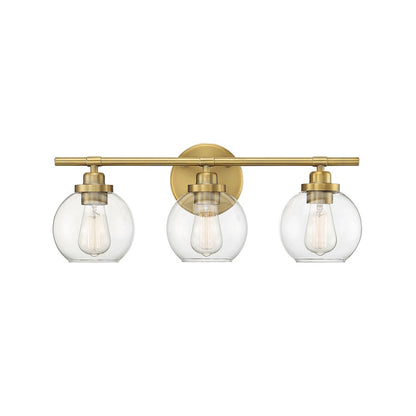 Savoy House Carson 3-Light Bathroom Vanity Light, Warm Brass - 8-4050-3-322