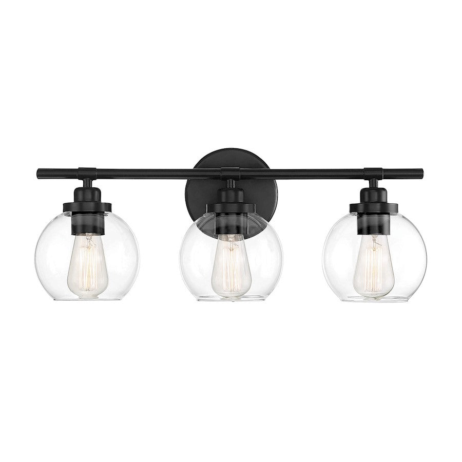 3 Light Bathroom Vanity Light, Matte Black