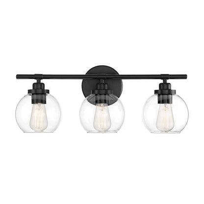 3 Light Bathroom Vanity Light, Matte Black