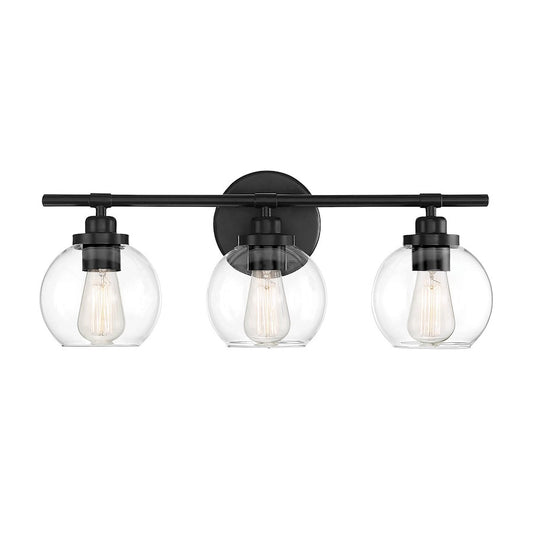 3 Light Bathroom Vanity Light, Matte Black