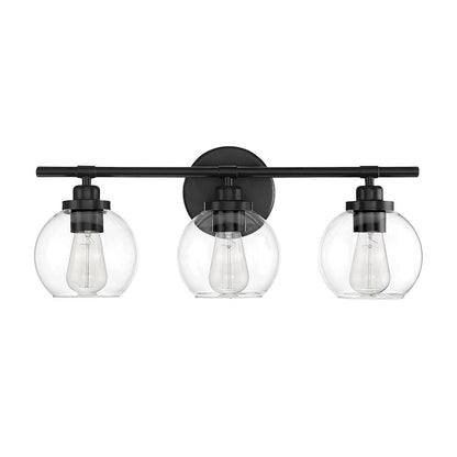 3 Light Bathroom Vanity Light, Matte Black