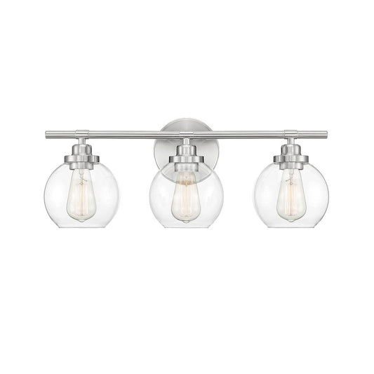 3 Light Bathroom Vanity Light, Satin Nickel
