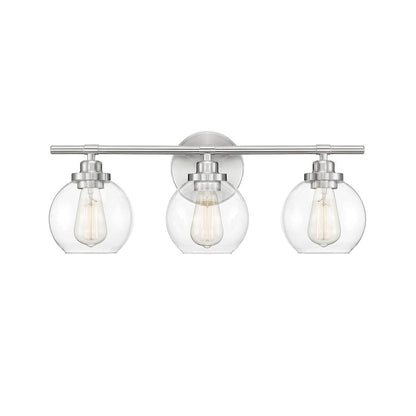 3 Light Bathroom Vanity Light, Satin Nickel
