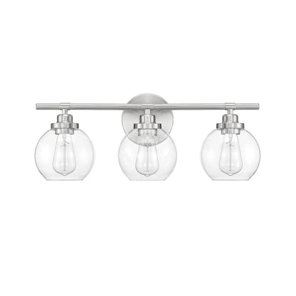 Carson 3-Light Bathroom Vanity Light, Satin Nickel