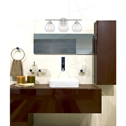 3 Light Bathroom Vanity Light, Satin Nickel