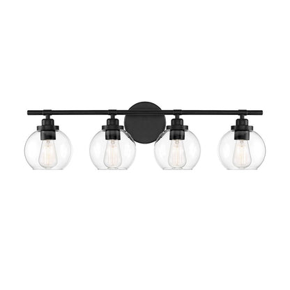 Savoy House Carson 4-Light Bathroom Vanity Light, Matte Black - 8-4050-4-BK