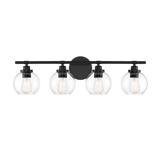 Savoy House Carson 4-Light Bathroom Vanity Light, Matte Black - 8-4050-4-BK