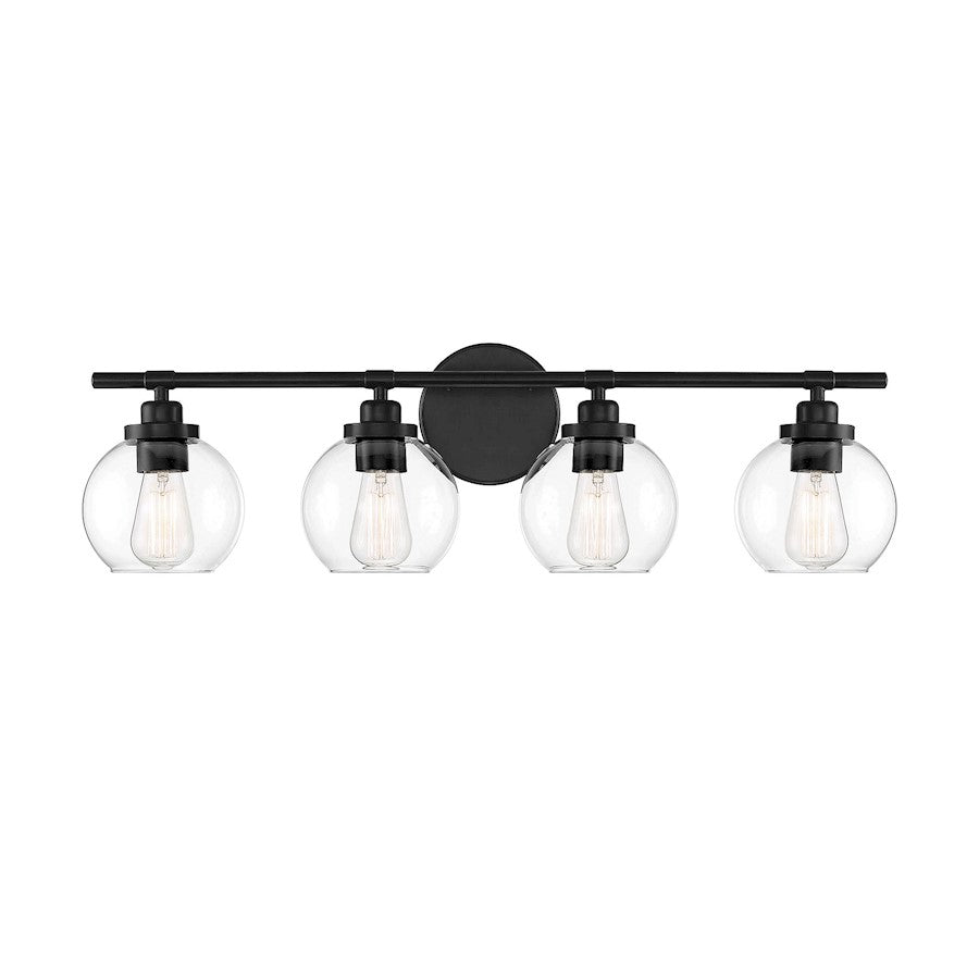 4 Light Bathroom Vanity Light, Matte Black