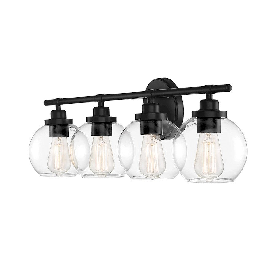 Carson 4-Light Bathroom Vanity Light, Matte Black