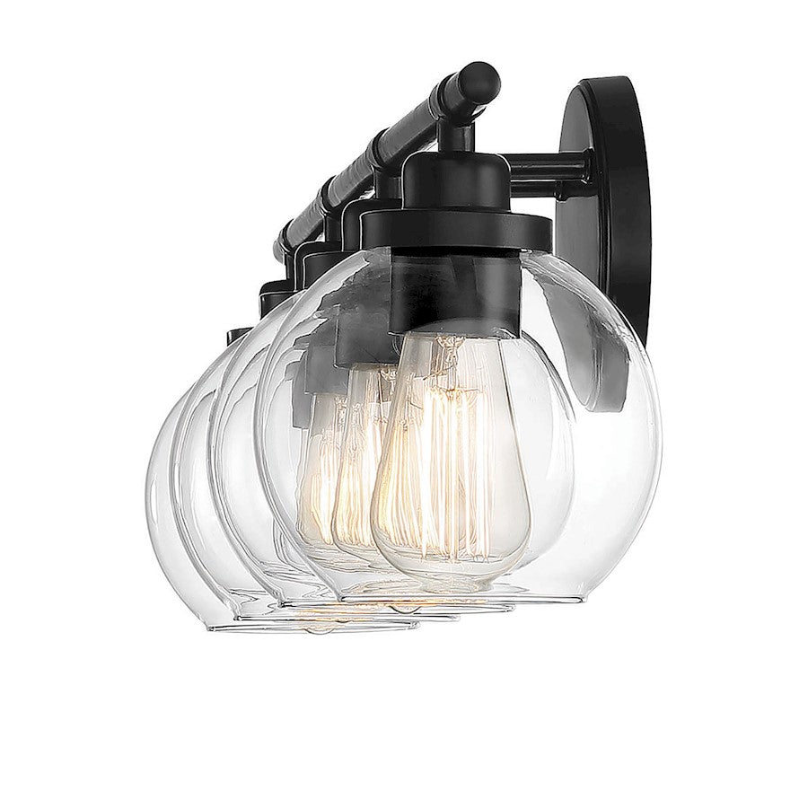 4 Light Bathroom Vanity Light, Matte Black